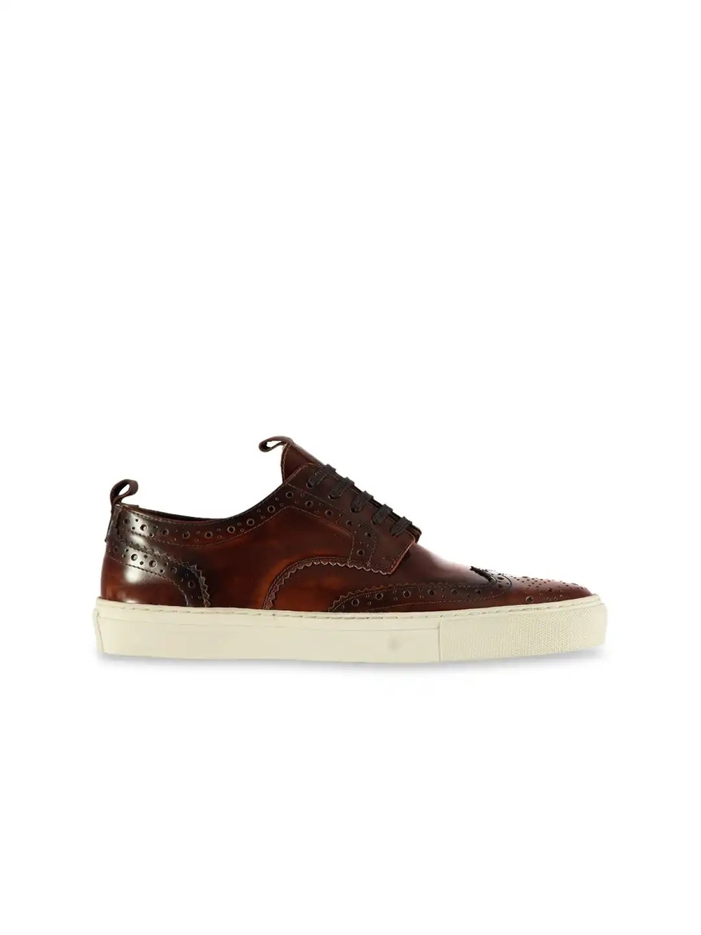 Firetrap Men's Brown Leather Wingtip Sneaker - Casual Dress Shoe US 10M